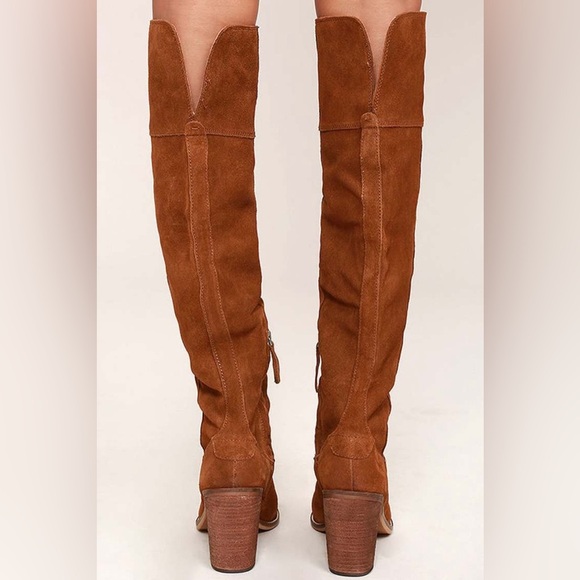 Steve Madden Brown with Suede Finish Palisade Chestnut Leather Knee High Boots - Picture 13 of 15